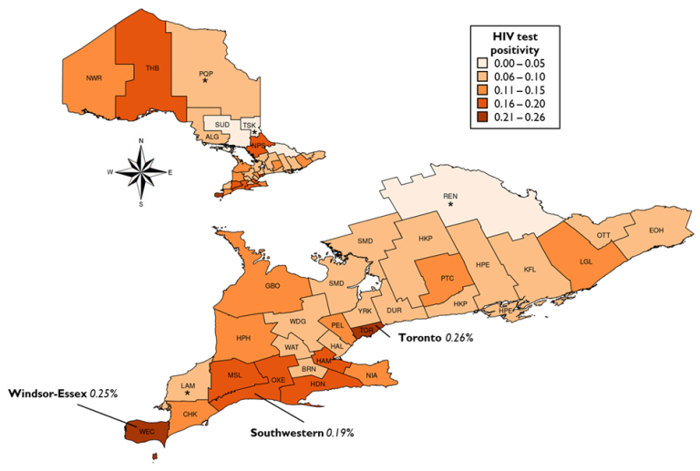 Key Findings from the report “HIV in Ontario by public health unit ...
